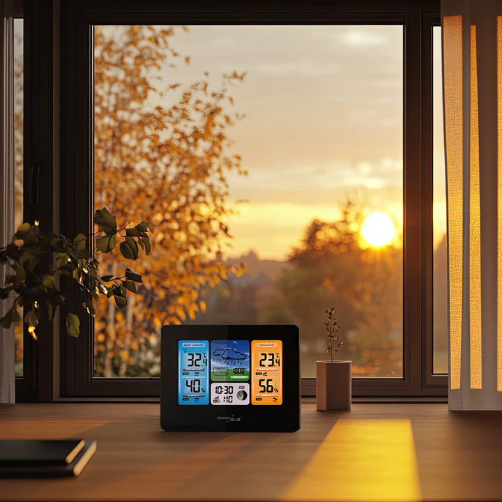 Estación meteorológica con sensor exterior pantalla LCD y WIFI fase lunar