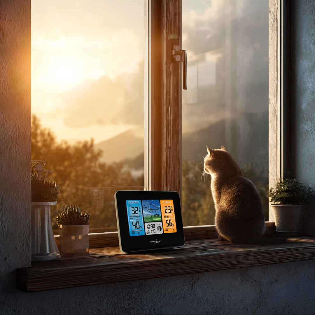 Estación meteorológica con sensor exterior pantalla LCD y WIFI fase lunar