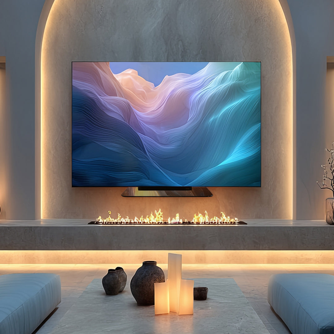 Prateleira de parede para dispositivos eletrônicos, prateleira de vidro temperado preto Maclean MC-738