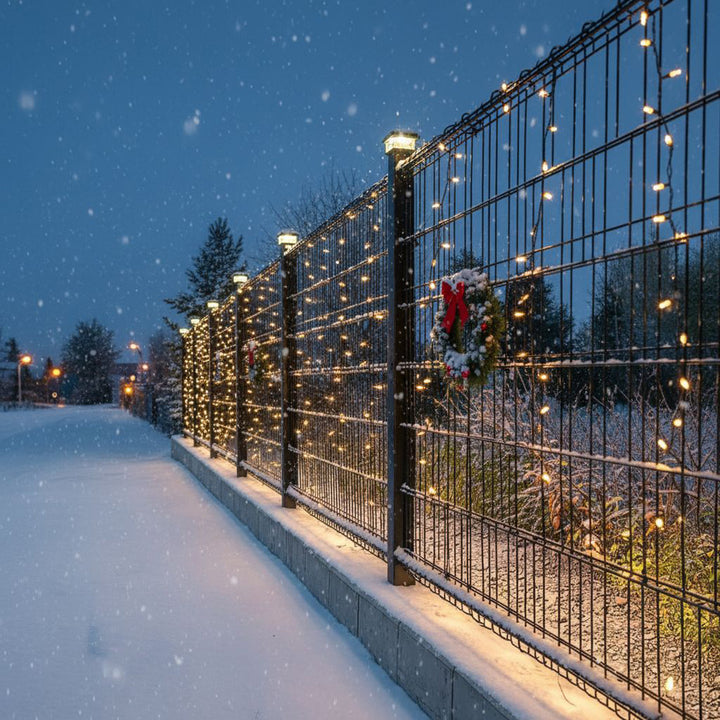 Lâmpada solar LED para poste de cerca 80 x 80 mm VerdeAzul GB127