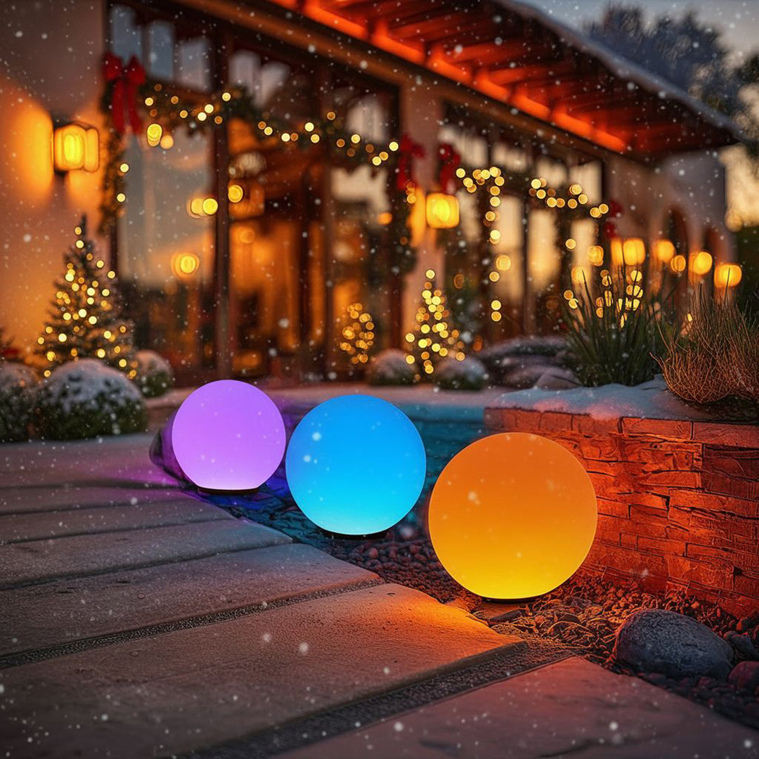 Lámpara solar LED para jardín bola multicolor 25 x 25 x 58 cm GreenBlue GB165