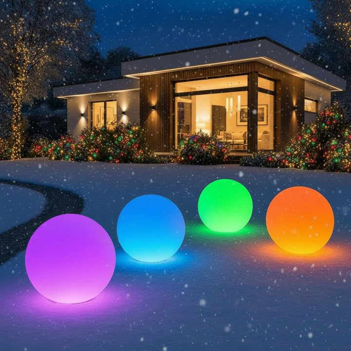 Lámpara solar LED para jardín bola multicolor 25 x 25 x 58 cm GreenBlue GB165