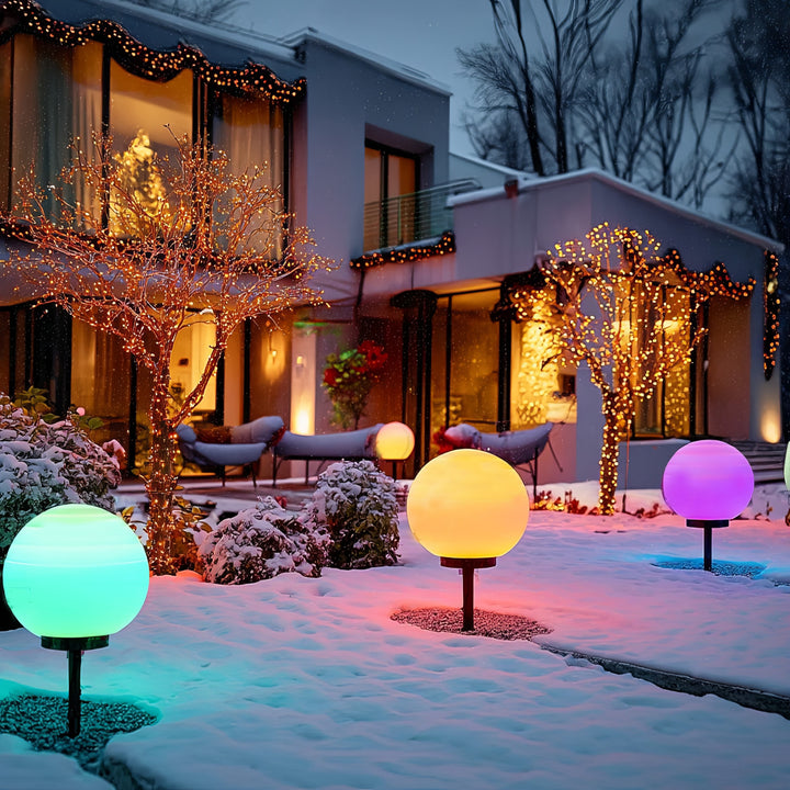 Lámpara solar LED para jardín bola multicolor 25 x 25 x 58 cm GreenBlue GB165