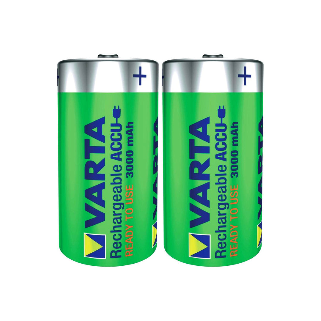 2 pilhas recarregáveis Varta Ready2Use R14 C, capacidade 3000 mAh