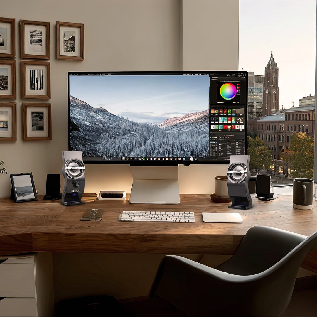 Altavoces estéreo para ordenador negros USB 6W Audiocore AC805