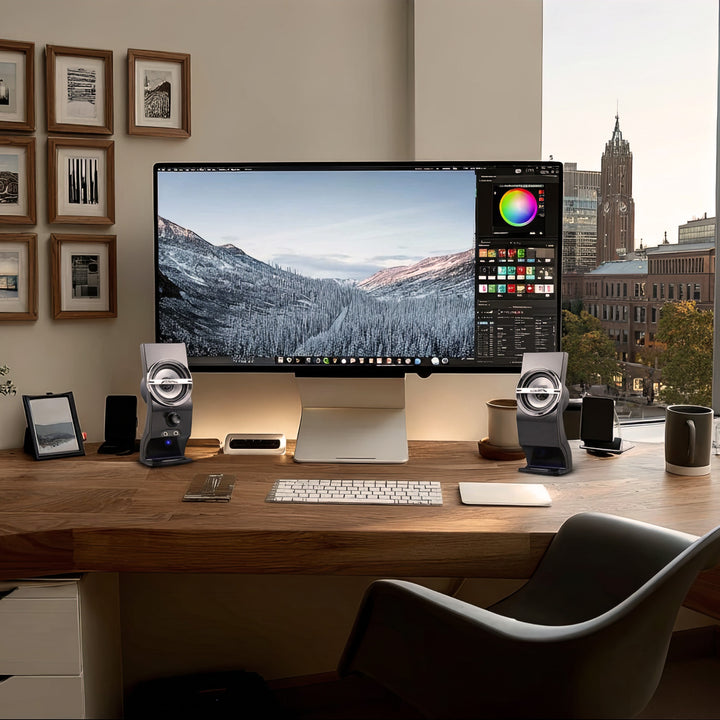 Altavoces estéreo para ordenador negros USB 6W Audiocore AC805