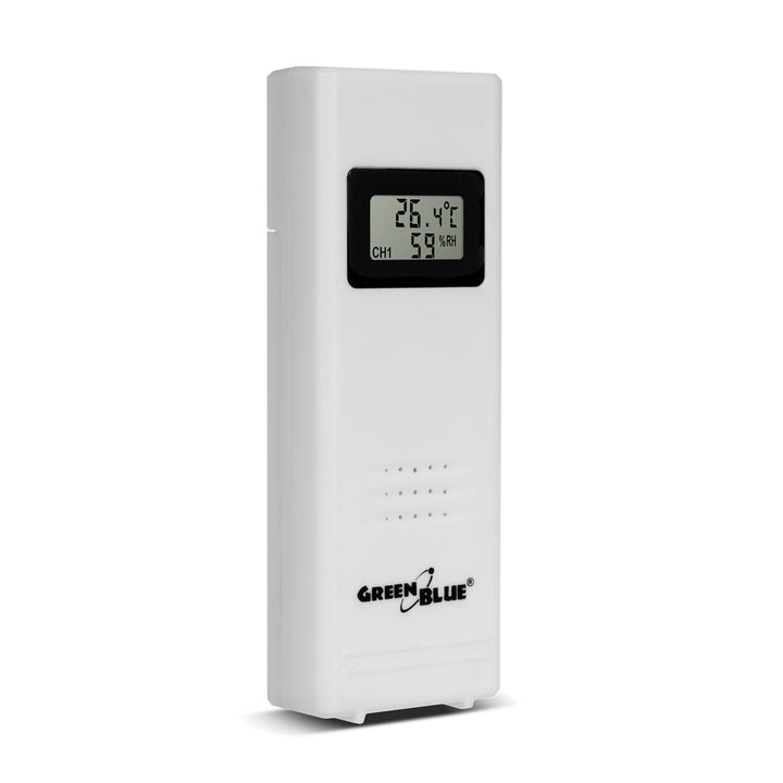 Estação meteorológica sem fios ENTRADA/SAÍDA Temperatura Humidade Fase da Lua VerdeAzul GB147W Branco