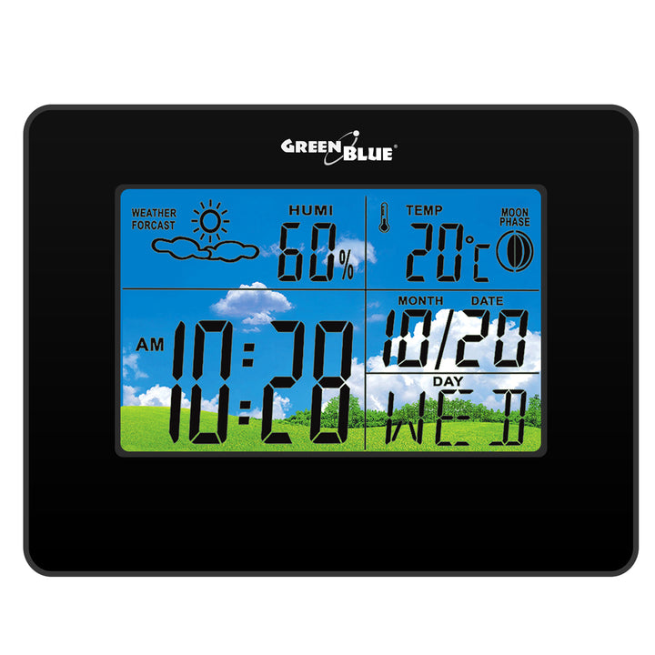 Estación meteorológica reloj calendario fase lunar GreenBlue GB148B