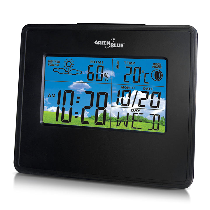 Estación meteorológica reloj calendario fase lunar GreenBlue GB148B