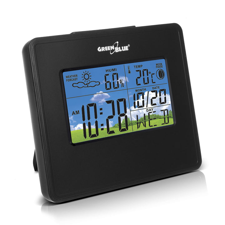Estación meteorológica reloj calendario fase lunar GreenBlue GB148B