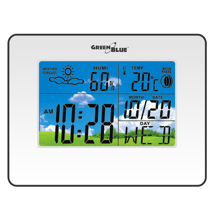 Estación meteorológica reloj calendario fase lunar GreenBlue GB148B