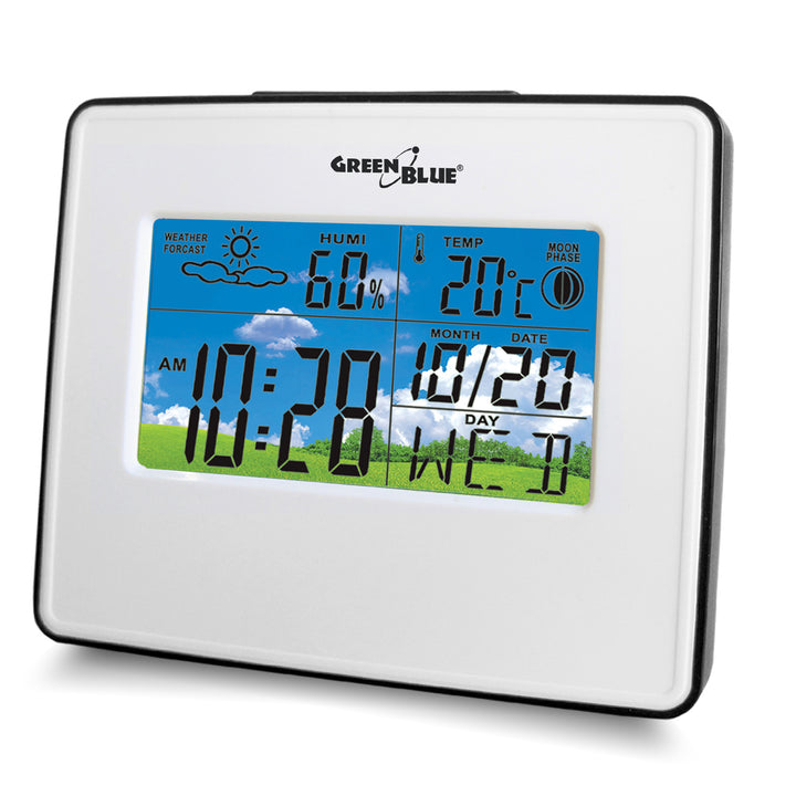 Estación meteorológica reloj calendario fase lunar GreenBlue GB148B