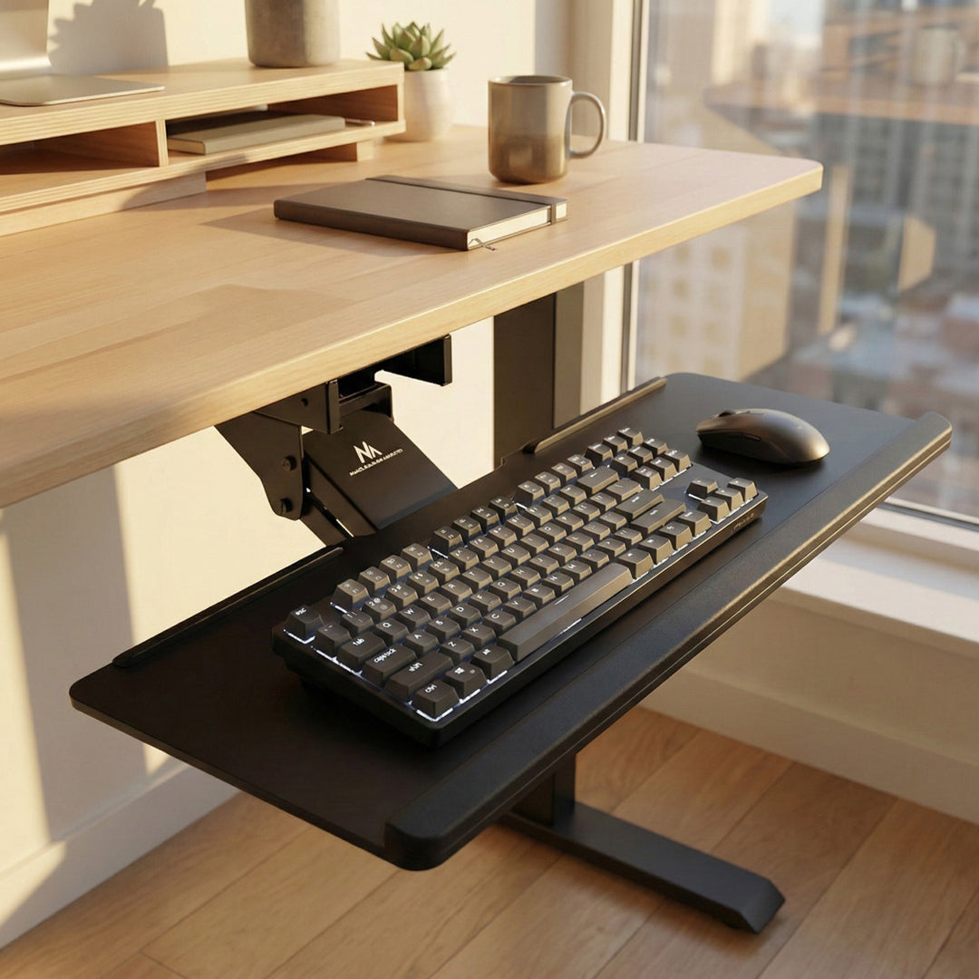 Soporte para teclado y ratón debajo del escritorio, soporte de metal 67cm Maclean MC-757