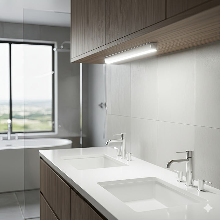 Lámpara fluorescente para cocina para el armario de cocina 9 LED SWD con 120 grados PIR Detector de movimiento 360 ° de rotación Maclean MCE166