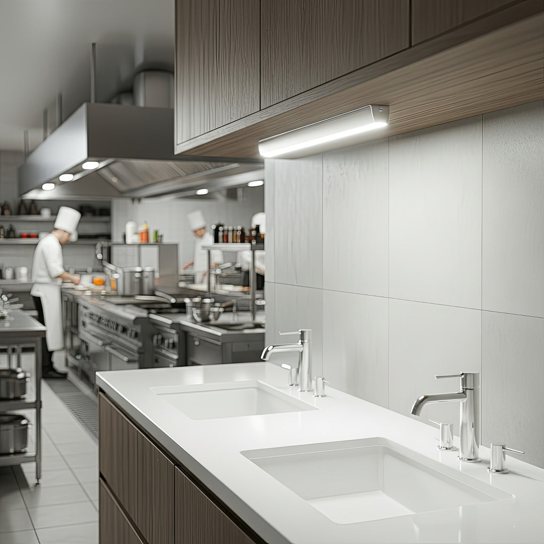 Lámpara fluorescente para cocina para el armario de cocina 9 LED SWD con 120 grados PIR Detector de movimiento 360 ° de rotación Maclean MCE166