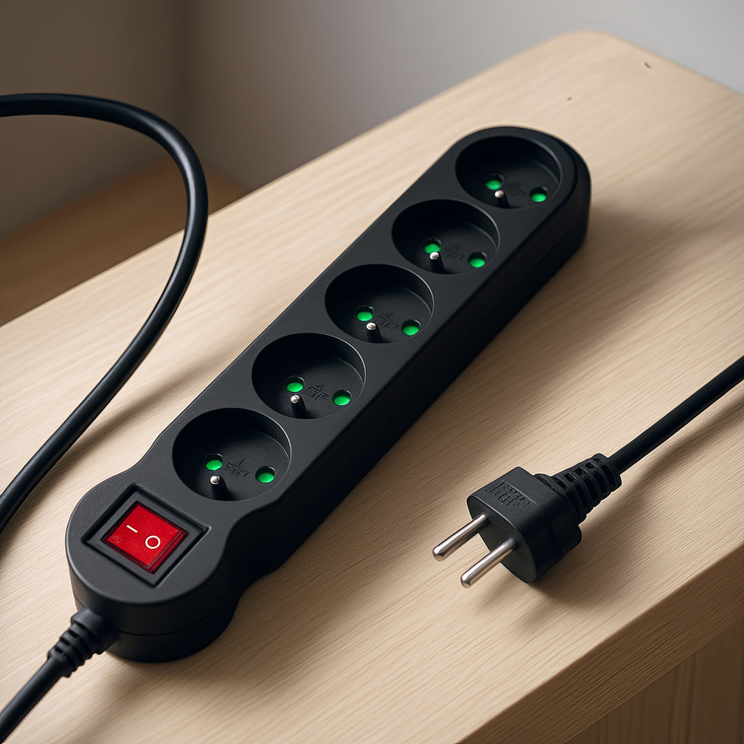 Maclean Energy MCE183 Power Strip 5 cabo de extensão de saída com interruptor