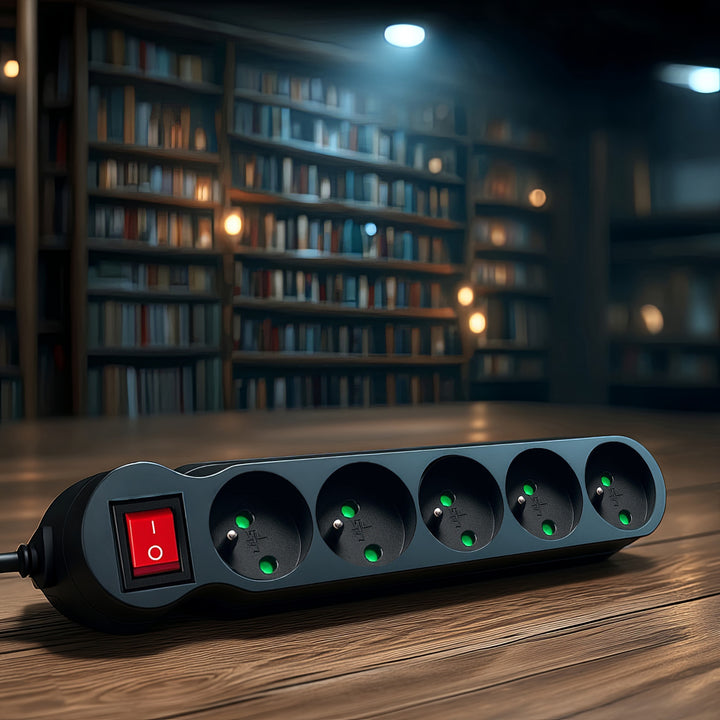 Maclean Energy MCE183 Power Strip 5 cabo de extensão de saída com interruptor