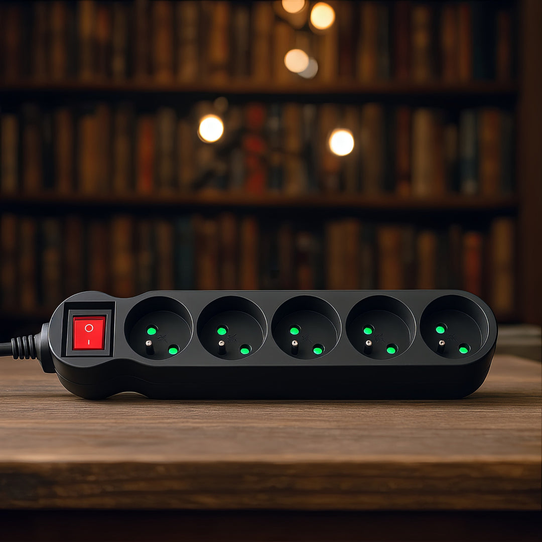 Maclean Energy MCE183 Power Strip 5 cabo de extensão de saída com interruptor