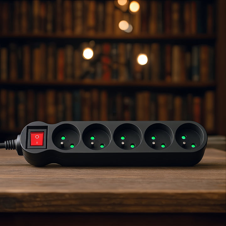 Maclean Energy MCE183 Power Strip 5 cabo de extensão de saída com interruptor