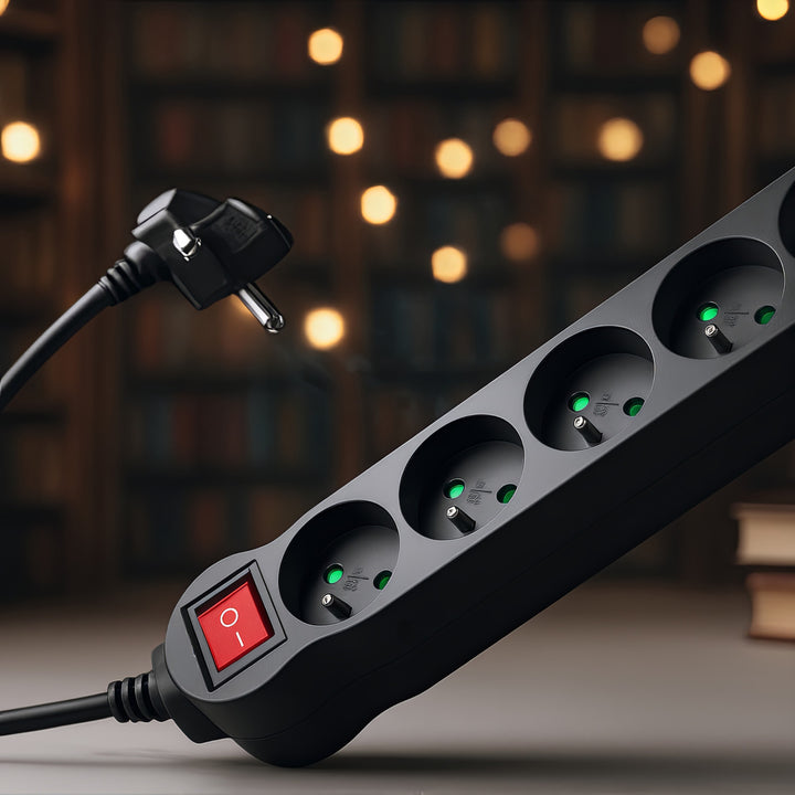 Maclean Energy MCE183 Power Strip 5 cabo de extensão de saída com interruptor