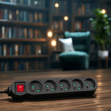 Maclean Energy MCE183 Power Strip 5 cabo de extensão de saída com interruptor