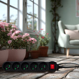Maclean Energy MCE183 Power Strip 5 cabo de extensão de saída com interruptor