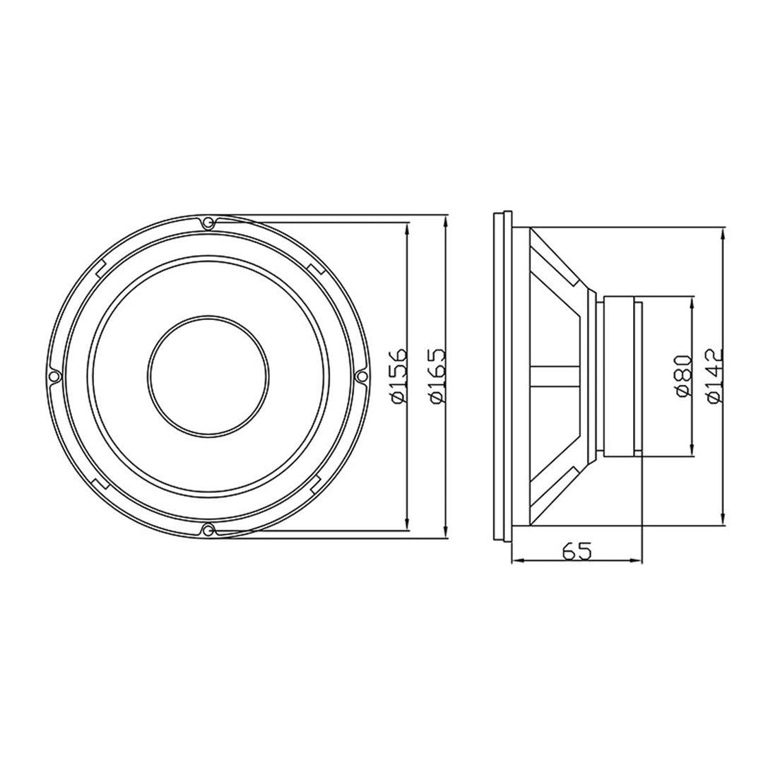 Altavoz de graves 100W 8 Ohm 6.5 "Blow B-165 Paper Foam Suspension Paper