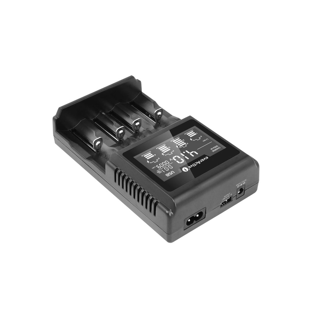 Cargador para baterías recargables cilíndricas Li-ion y Ni-MH everActive UC-4000