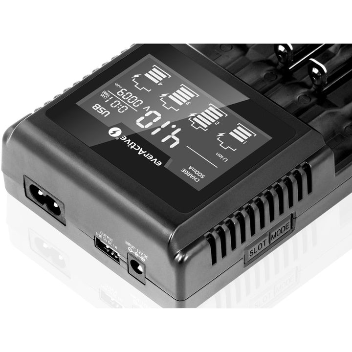 Cargador para baterías recargables cilíndricas Li-ion y Ni-MH everActive UC-4000