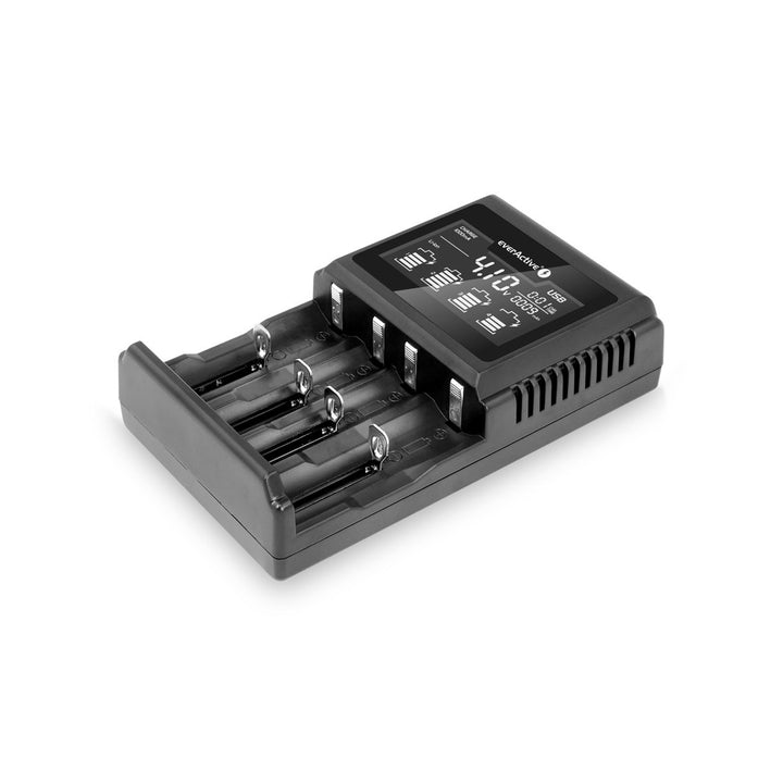 Cargador para baterías recargables cilíndricas Li-ion y Ni-MH everActive UC-4000