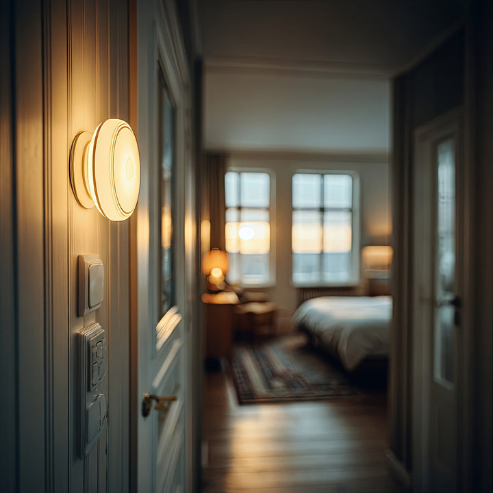 LAMPARA LUZ LED CON SENSOR DE MOVIMIENTO Y SENSOR CREPUSCULAR EN LA BATERIA MAGNES