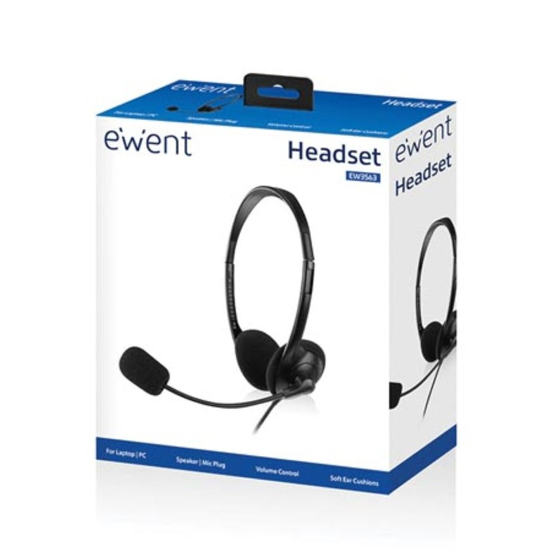 Eminent EM3563 Auriculares con micrófono, Control de volumen y toma de 3,5 mm