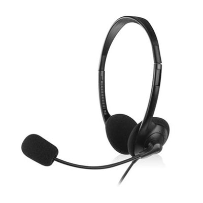 Auscultadores Eminent EM3563 com microfone, controlo de volume e conector de 3,5 mm