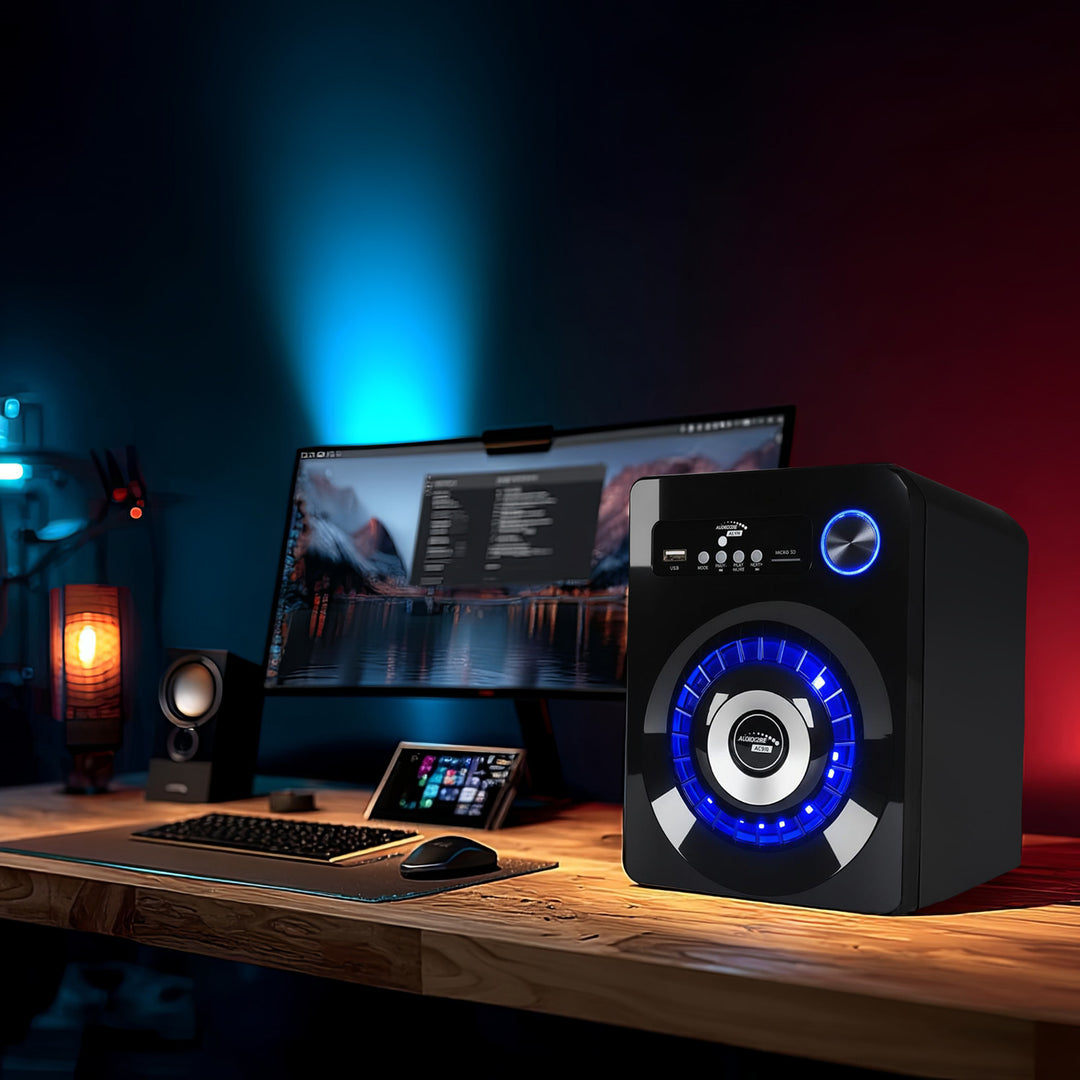 Bluetooth 2.1 Audiocore AC910 altavoz FM radio, entrada de tarjeta TF, AUX, alimentación USB