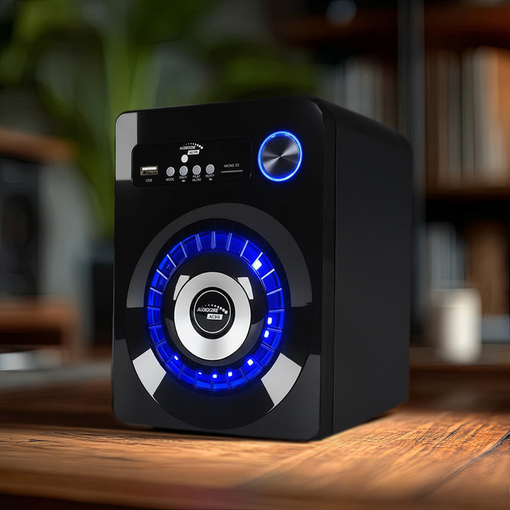 Bluetooth 2.1 Audiocore AC910 altavoz FM radio, entrada de tarjeta TF, AUX, alimentación USB