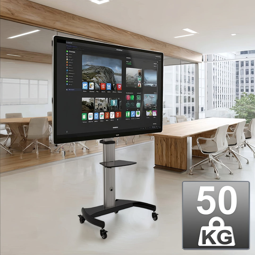 Maclean MC-801 profesional soporte tipo carretilla para TV LCD  máx. 70", máx. 50 kg, máx. VESA 600x400 Altura ajustable