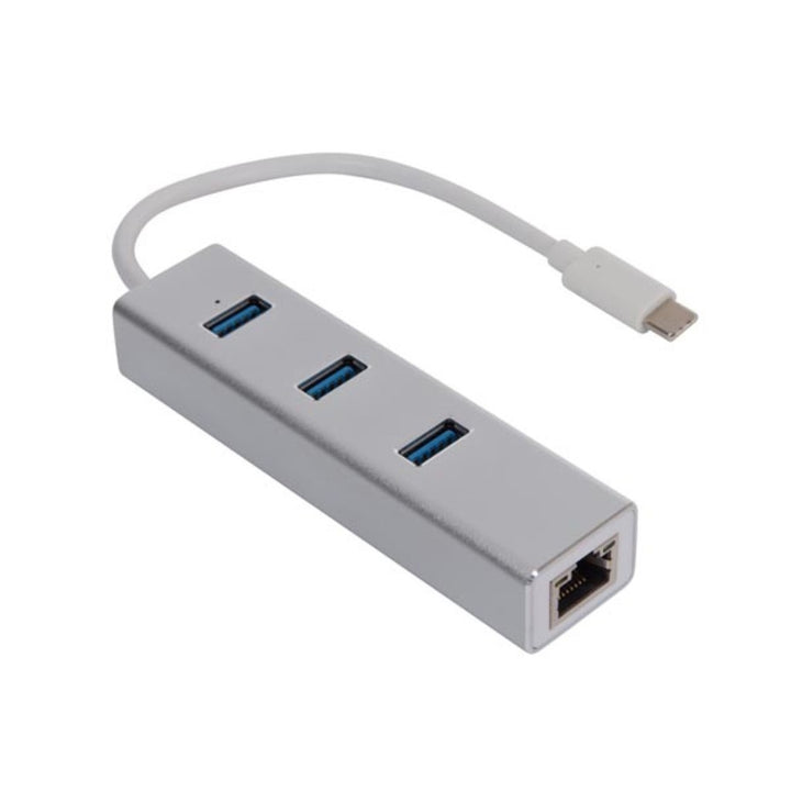 Velleman PCMP202 Adaptador de USB-C a Gigabit Ethernet para conexión de red de alta velocidad