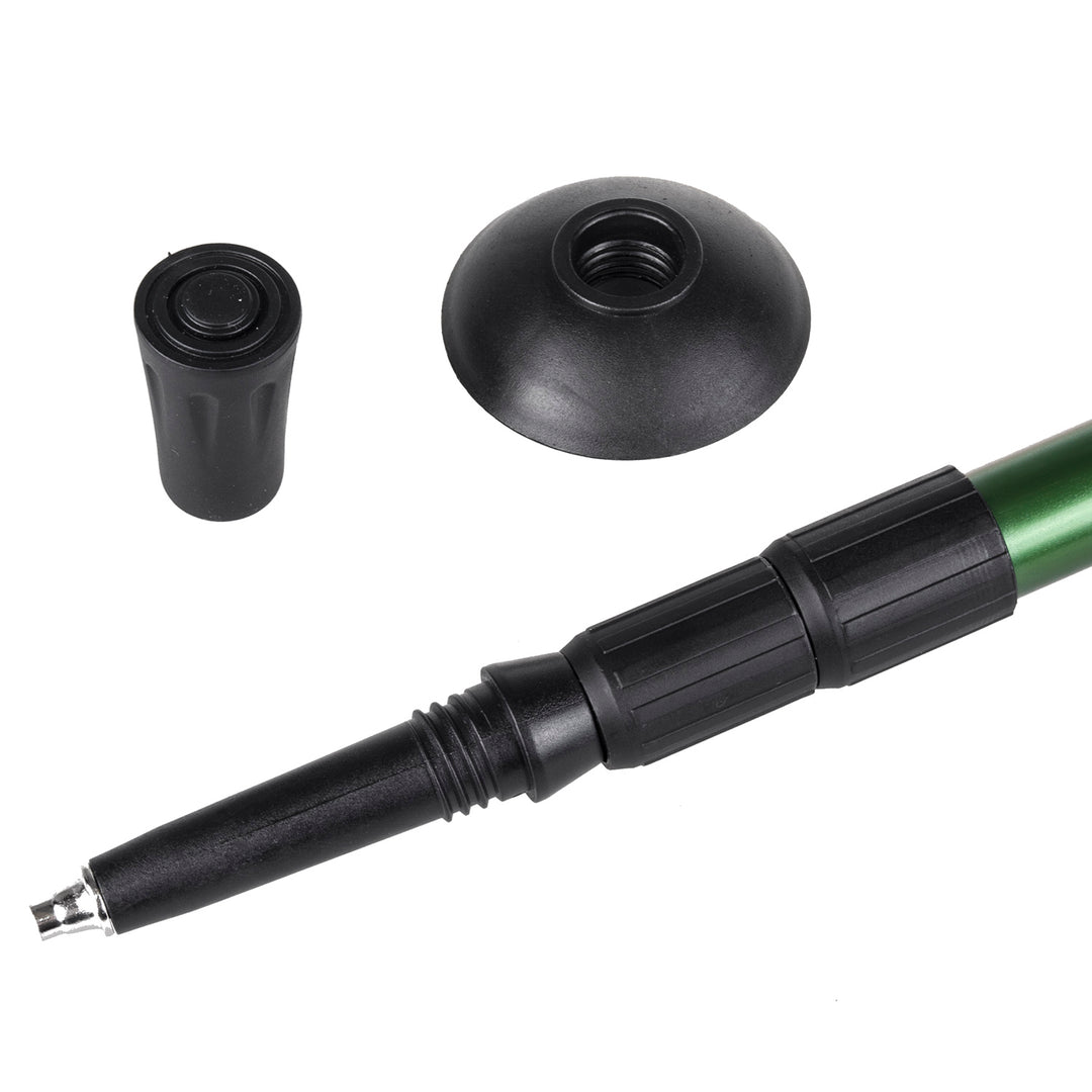 Bastones de aluminio para marcha nórdica, telescópicos, de 65 a 135 cm, de color verde