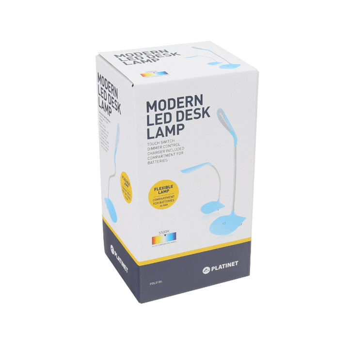 Platinet lámpara de escritorio, brazo flexible, 3,5W, azul, PDL01BL