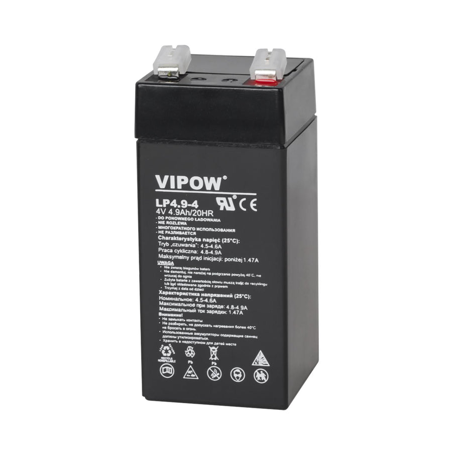 VIPOW Batería de Gel Recargable 4V 4.9Ah Sin Mantenimiento A Prueba de Fugas Motocicleta Scooter de Movilidad Fotovoltaica HQ