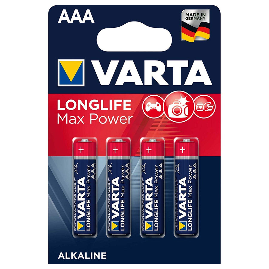 4x baterías alcalinas Varta Longlife Max Power AAA de larga duración
