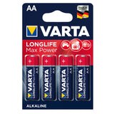 4x baterías alcalinas Varta Longlife Max Power AA de alta calidad, de alta calidad