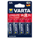 4x baterías alcalinas Varta Longlife Max Power AA de alta calidad, de alta calidad
