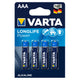 4x baterías alcalinas Varta Longlife Power AAA R3 LR3