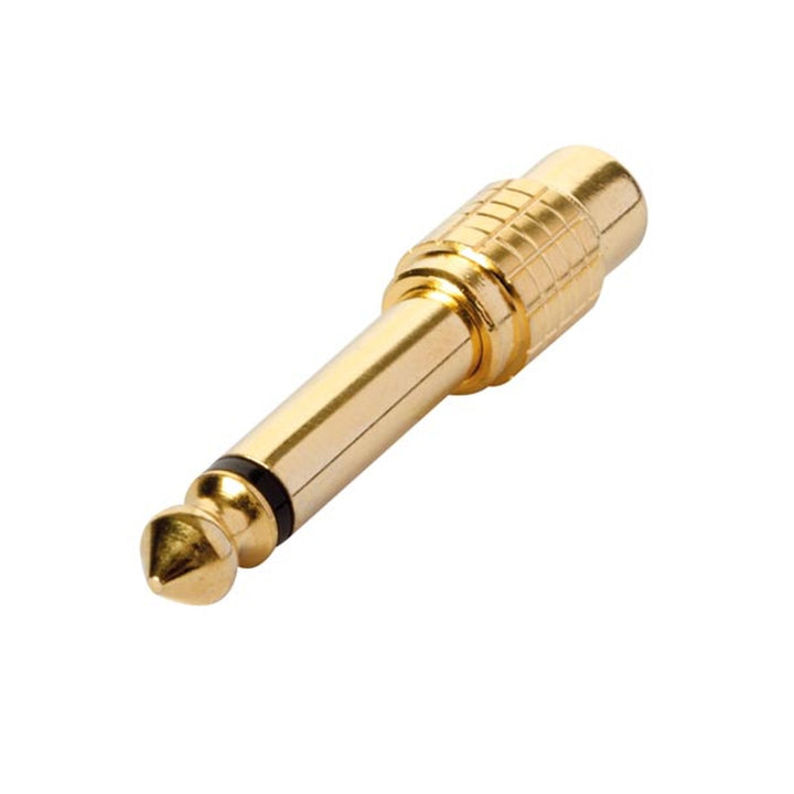 Conector RCA hembra a jack mono dorado de 6,35 mm HQ-Power PCN022