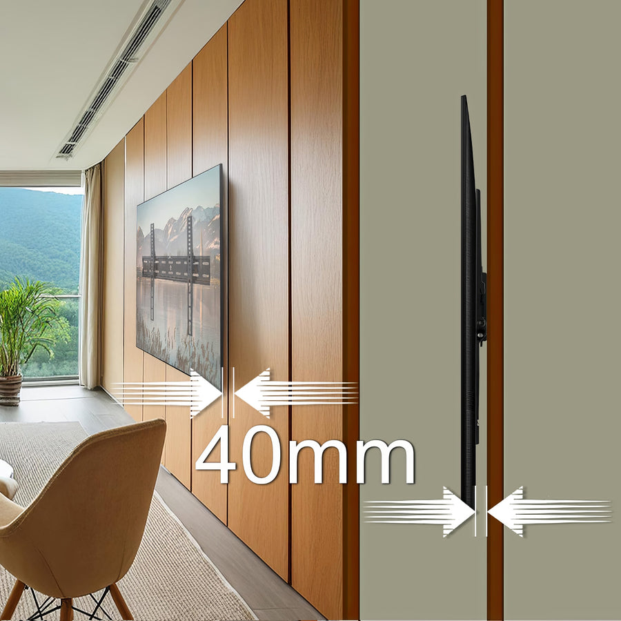 Suporte de parede ultrafino para TV 26-55 "carga até 40 kg universal preto max vesa 400x400 Maclean MC-862