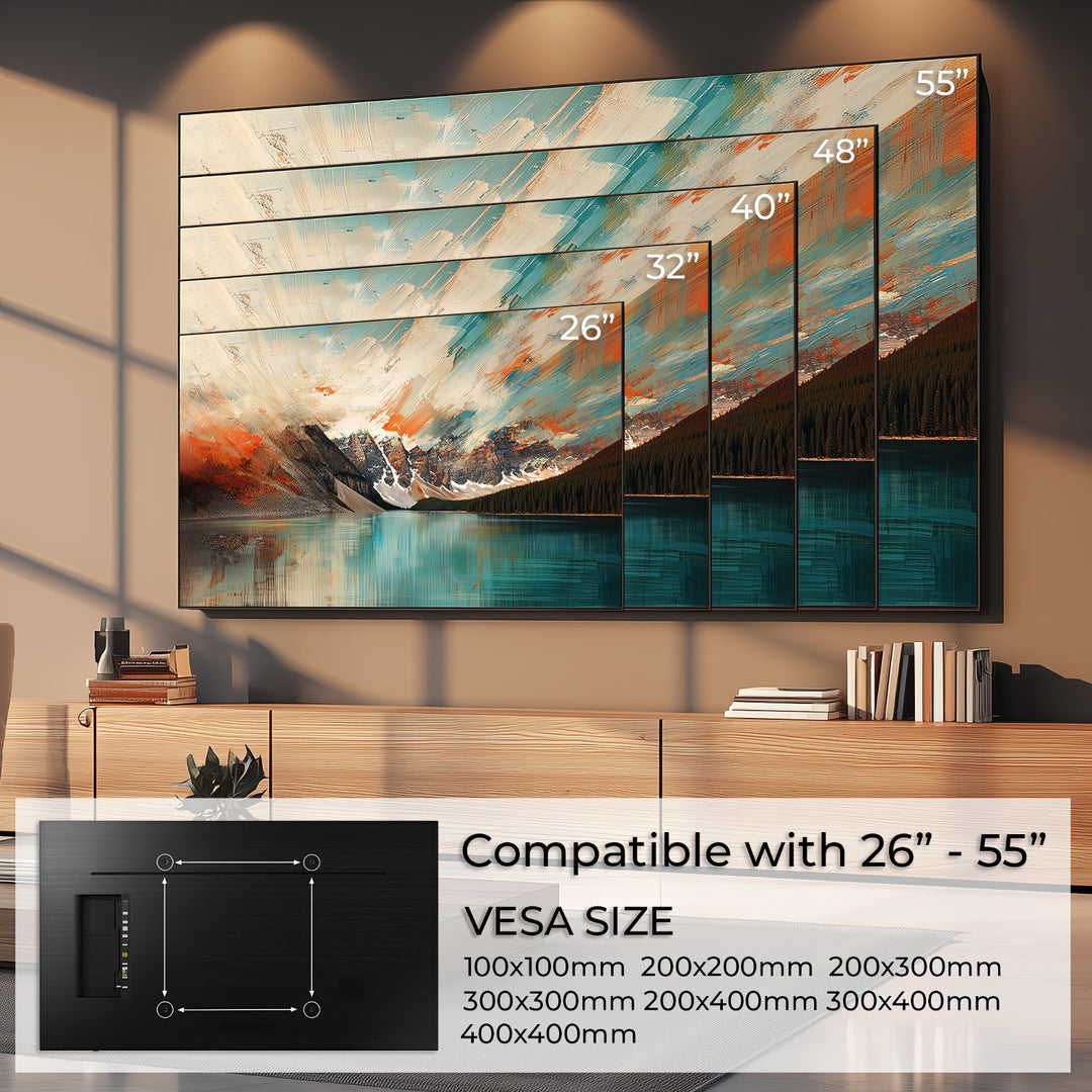 Soporte de pared ultra delgado para TV 26-55 " carga hasta 40 kg universal negro max vesa 400x400 Maclean MC-862