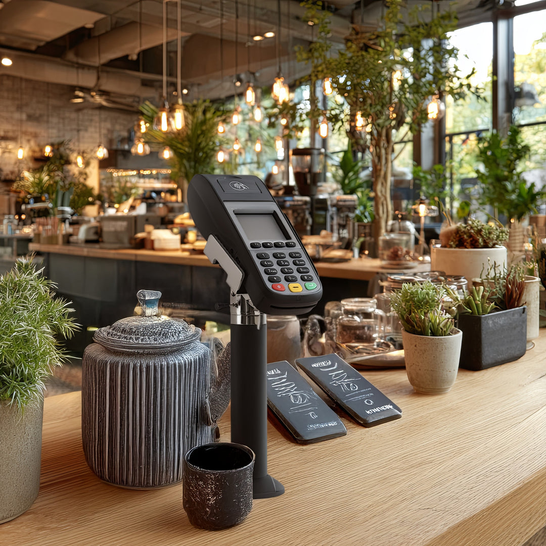 Soporte de terminal de tarjeta EC universal EFT / POS para puntos de venta