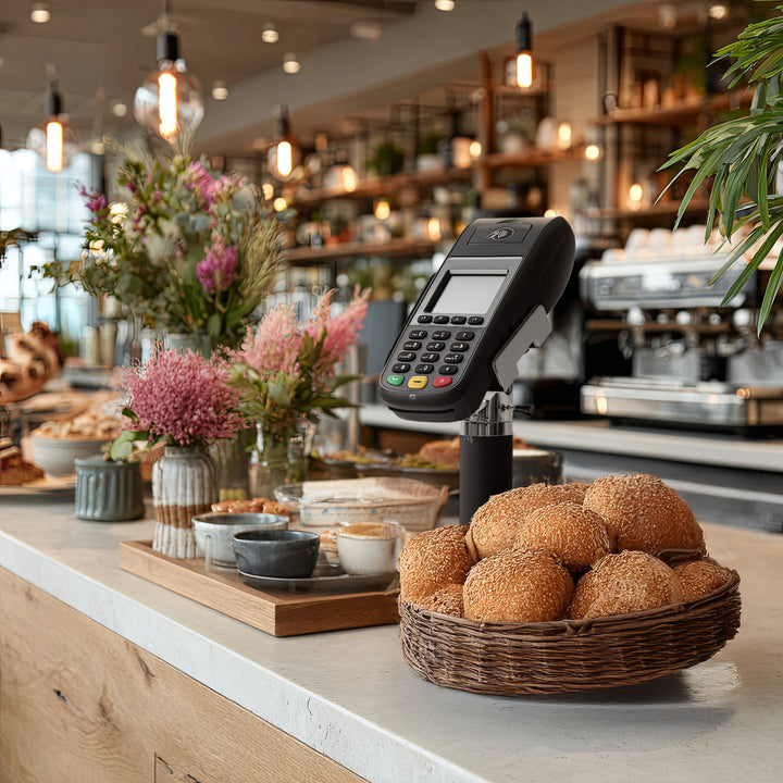 Soporte de terminal de tarjeta EC universal EFT / POS para puntos de venta