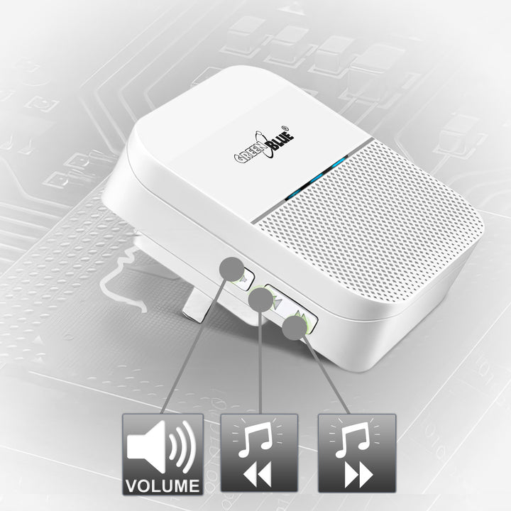 Indicador de entrada inalámbrico con sensor de movimiento y 52 melodías, 230 V, máx.8 sensores, blanco GreenBlue GB212
